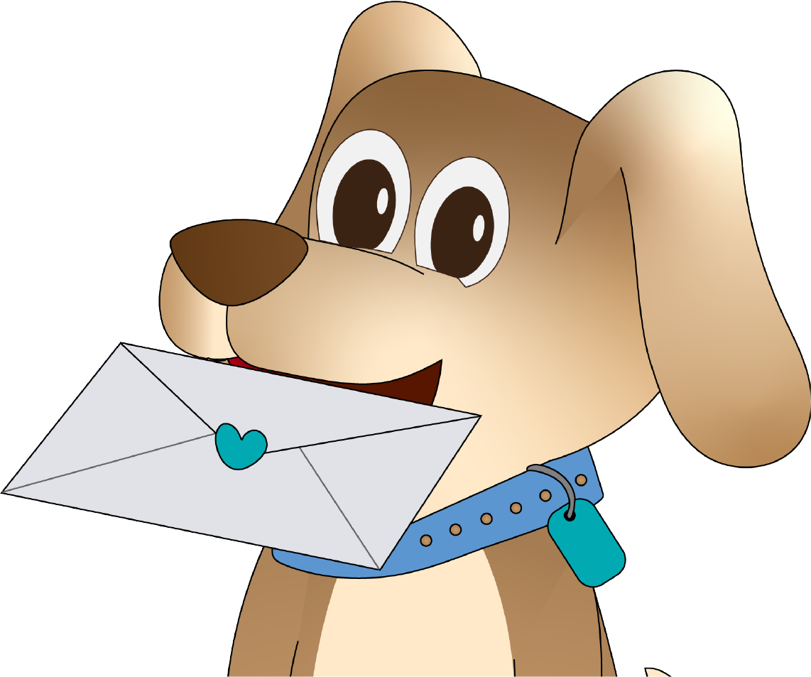 Dog with envelope